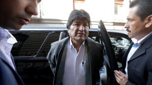 Evo Morales a su llegada a una conferencia de prensa en Ciudad de México, el 27 de noviembre de 2019.