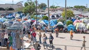 Campamento de migrantes en la ciudad fronteriza de Matamoros, en Tamaulipas, México.